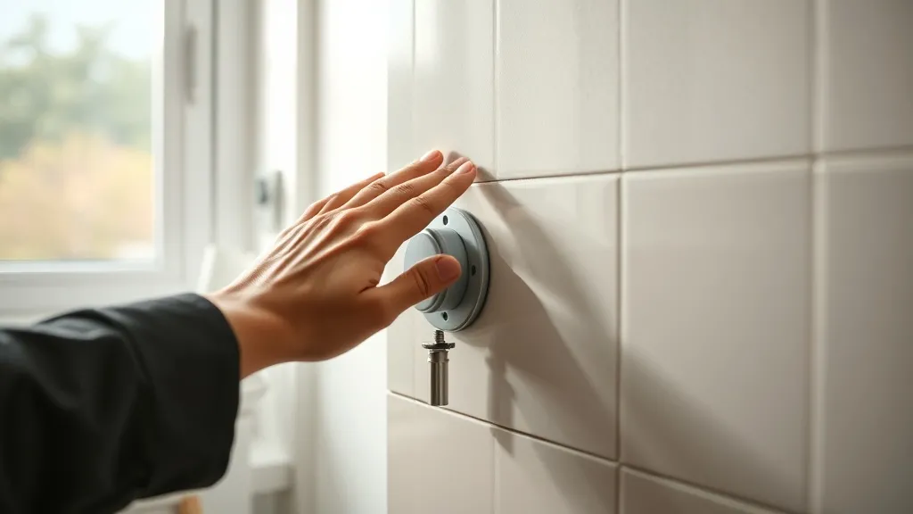 Mão de adulto fechando o registro de gás na parede da cozinha em situação de emergência